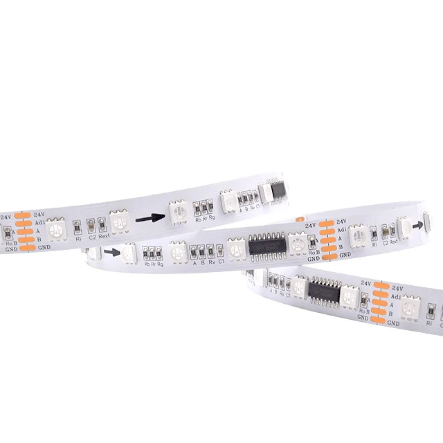 Dmx512 регулируемый светодиодный пиксель 4 8-19 2 Вт/м 60 светодиодов/м 10 пикселей Rgbw Светодиодная лента Dc24v Ucs512ic Dmx свет