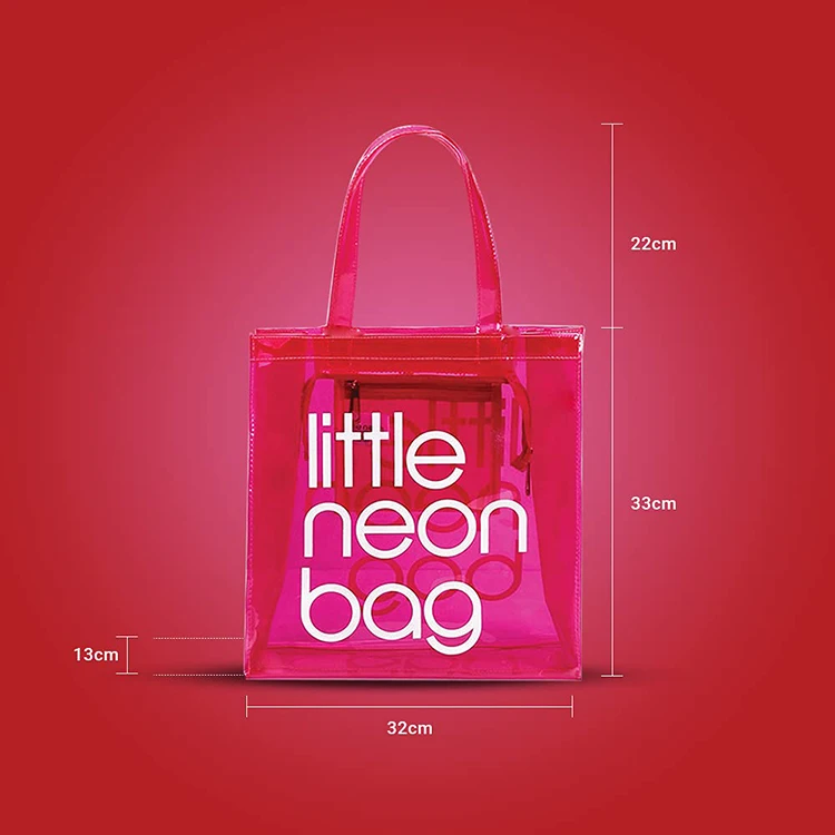 Small MOQ Summer New Fashion Pvc Clear Transparent Shoulder Handbag Hand Tote Bag Handbags For Ladies Women Bag