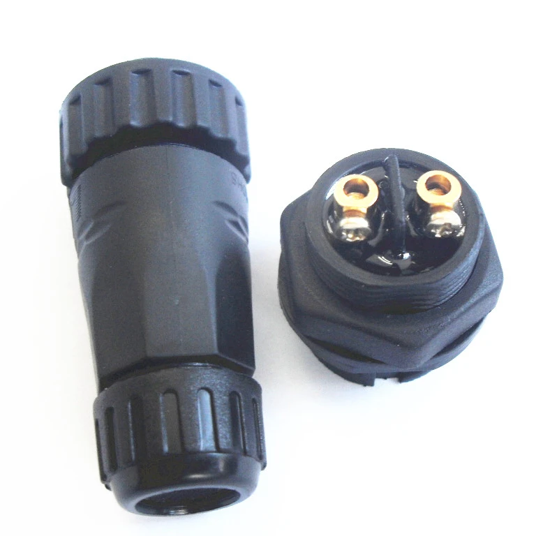 M22 IP67 IP68 waterproof cable connector plug female panel mount quick lock type