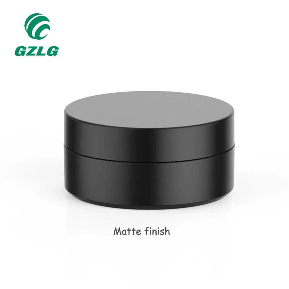 Gzlg Wholesale Mini Pet Cosmetic black cream jar Plastic Acrylic Matte Black PCR Container for cream