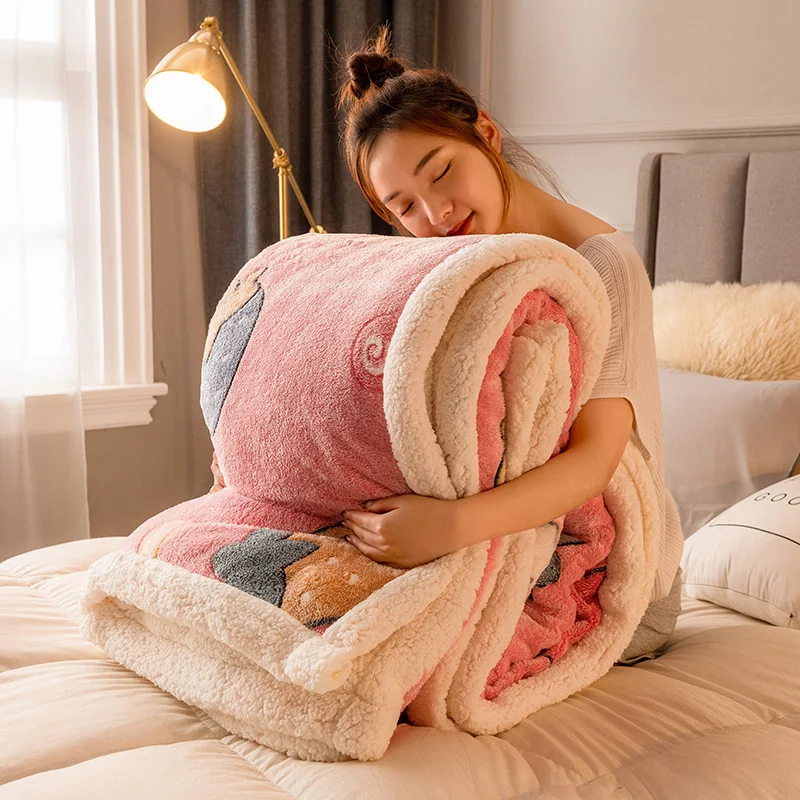 Customized Flannel Fleece Cartoon Print 3D Emboss Super Soft Child Blankets Fur Blankets