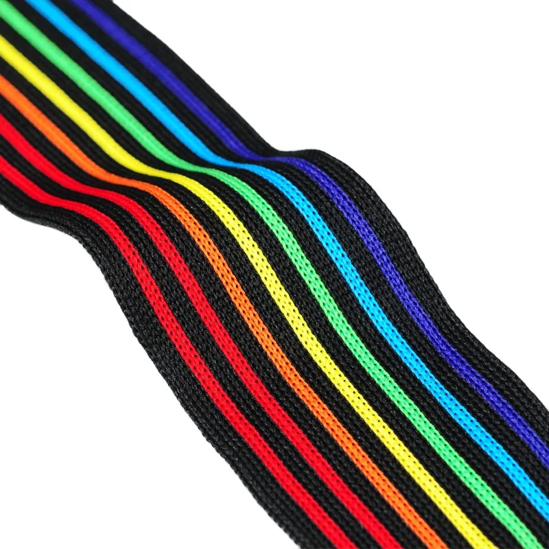 Custom-made color Stripe Polyester Tape knitted strap webbing multifunction webbing tape