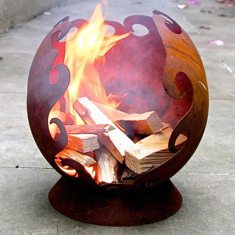 Garden Fire Globe Steel Wood Burning Fire Pit