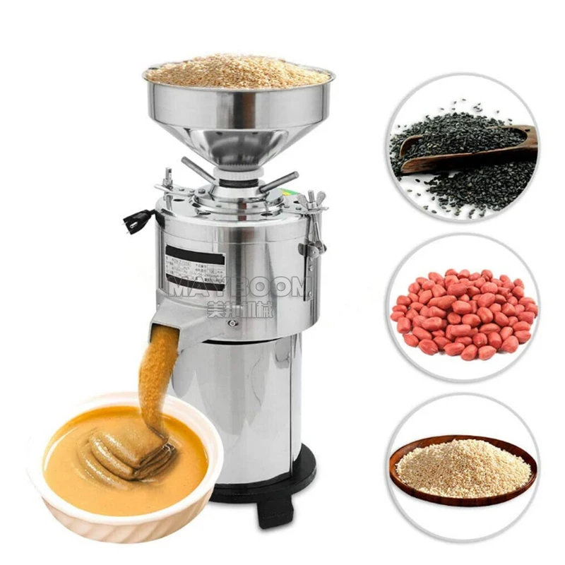 High safety level 1100w 15kg/h electric tahini making machine peanut butter milling machine food industry colloid mill for sale
