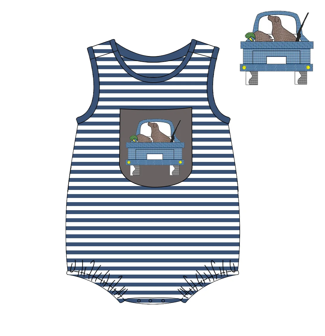 2022 Hot sale boy sets clothes hunter duck children applique outfits online customization kids baby clothing