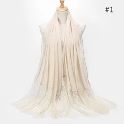 MXCHAN SJH2176 Hot sale feather lace hijabs cotton hijab lace scarf hijab