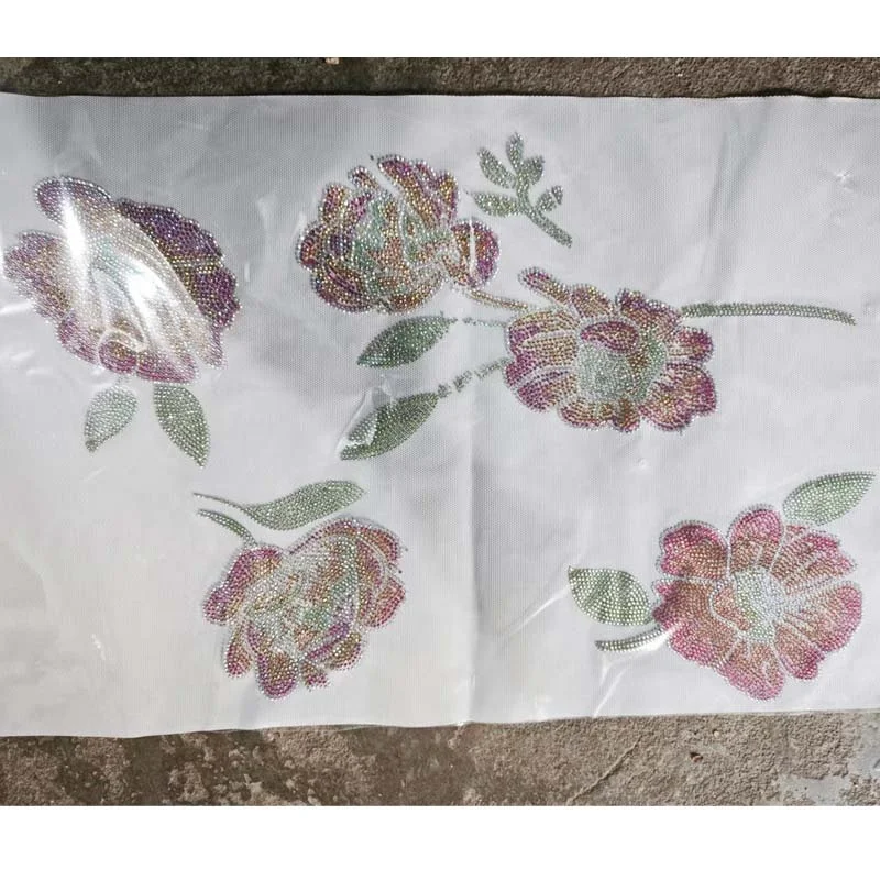 Custom Rhinestone Heat Transfer Template Pattern Iron On Transfer Flower Design Hotfix Rhinestone Template Pattern For Clothes