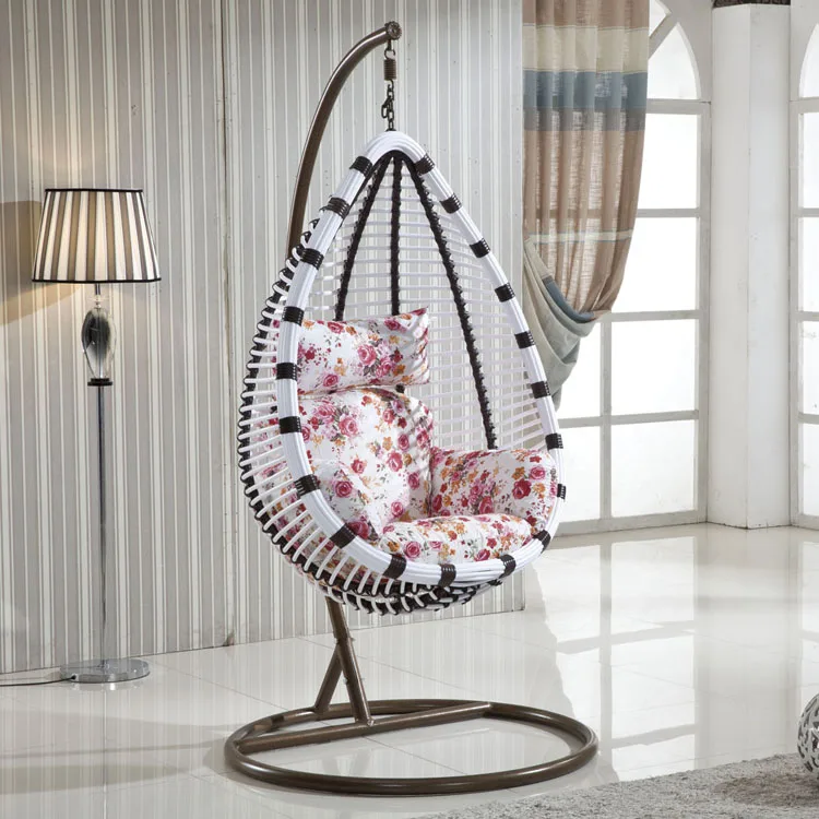 Porch swing chair chaise lounge patio egg shape rattan hanging garden furniture