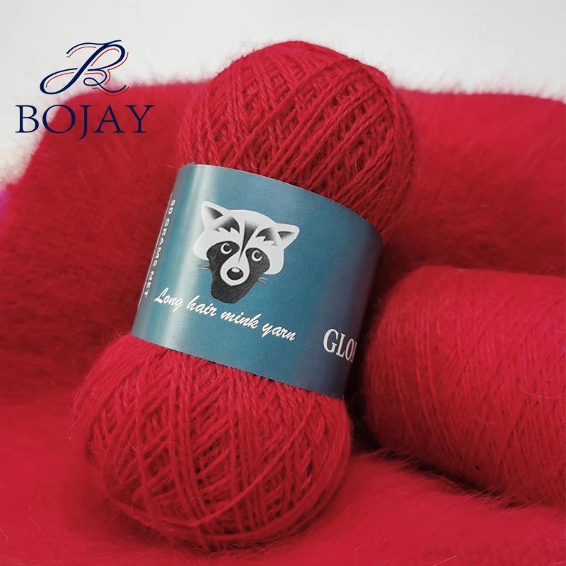 Оптовая продажа с завода низкая цена вязание крючком Bojay 60% Ангорский кролик 40% нейлоновая смешанная пряжа для детского свитера