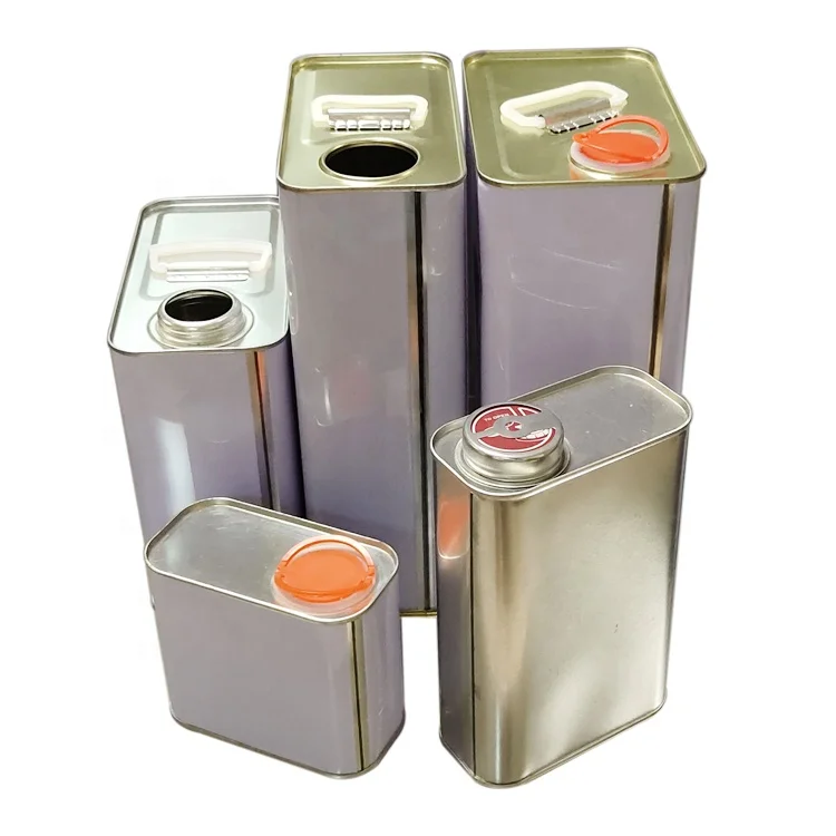 Оловянная банка для масла квадратного двигателя 5 л f-style с металлической ручкой и крышками