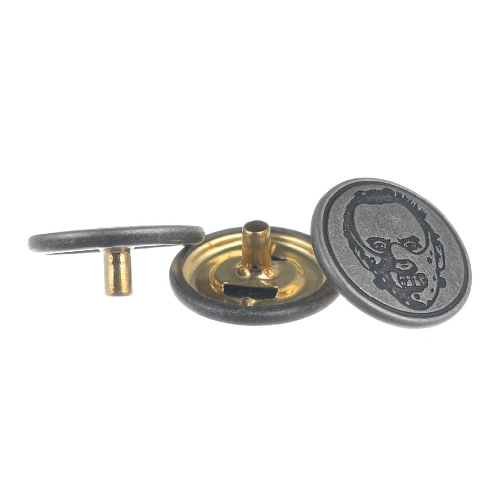 Button Top Quality Press Snap Button for Garment Factory Direct Supply Customize Engrave Logo Metal Plating Round Customer Size