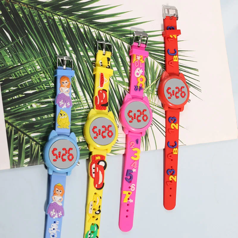 2023 Sport Bracelet Silicone Digital Wristband Children Unique Mirror Face Cartoon Dolls Led Watches Plastic for Girls Kids Fly