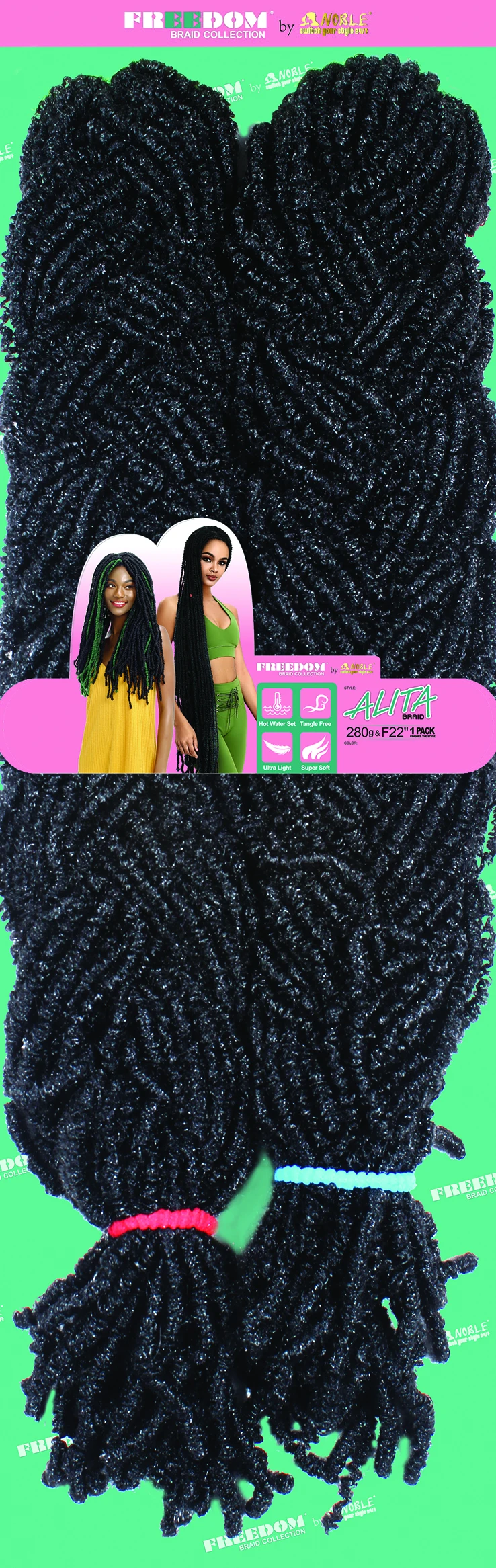 
Noble new style crochet braid hair super long faux locs crochet soft alita braid crochet hair 