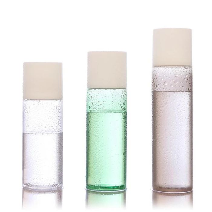 50ml 100ml 150ml 200ml Cylindrical Plastic Bottle for facial toner with Double Wall Cap