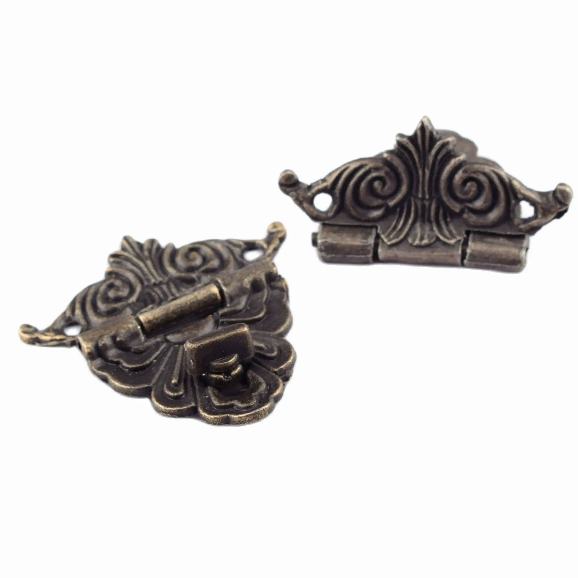 Wholesale Vintage Brass Hardware Latch Hook Decorative Jewelry Box Hardware Wooden Boxes Buckle Clasp Lock