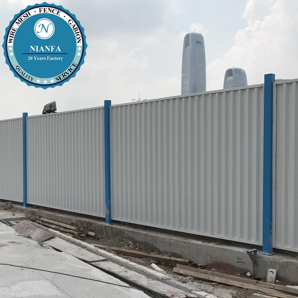 Corrugated Sheet Free Standing Temporary Steel Hoarding Panel Fencing