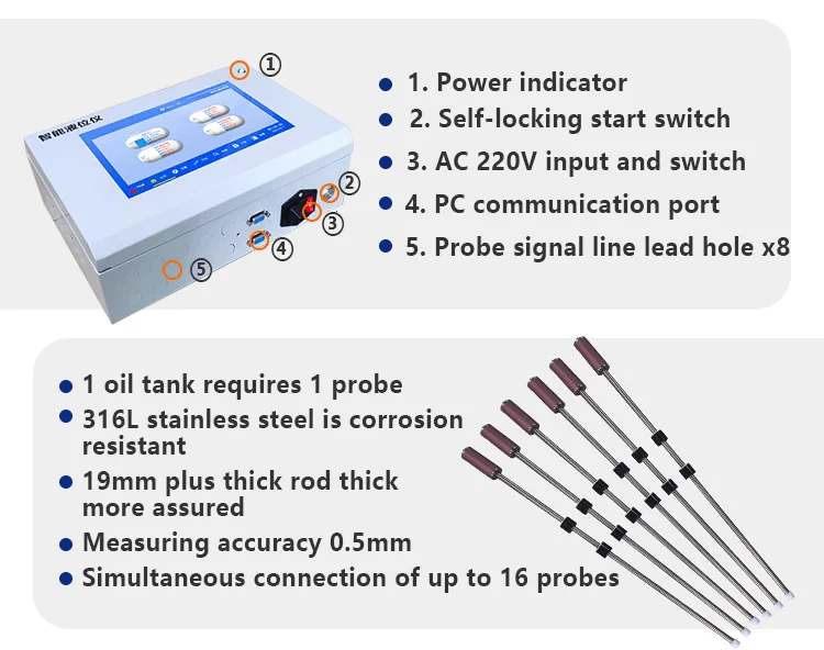 Digital petroleum automatic tank gauging system fuel level gauge app for mobile gas station
