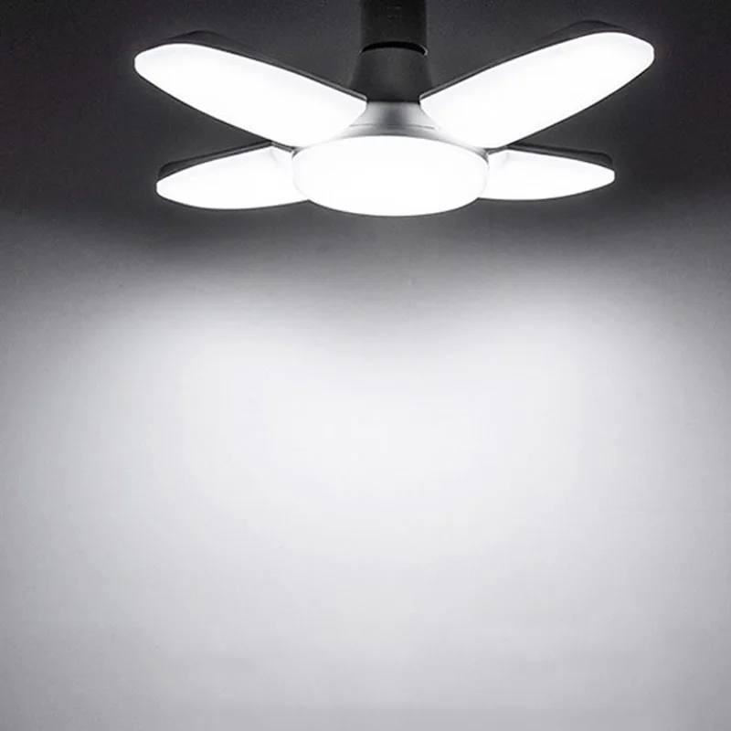 60 Вт Deformanle Светодиодная лампа вентилятора E27 регулируемый свет складной Вентилятор лезвие Светодиодная лампа 360 градусов Энергосберегающая светодиодная лампа