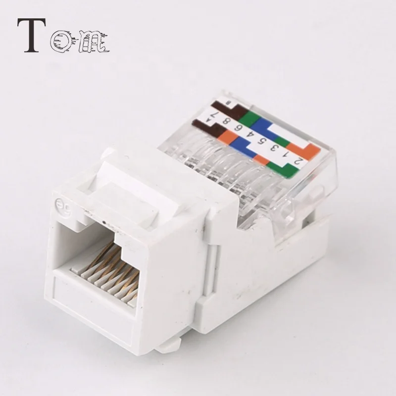 TOM-KJ-14-C5e Keystone Jack RJ45 Ethernet модуль Cat5E сети муфта удар подпушка адаптер Совместимость Cat 6/5e/5 разъем