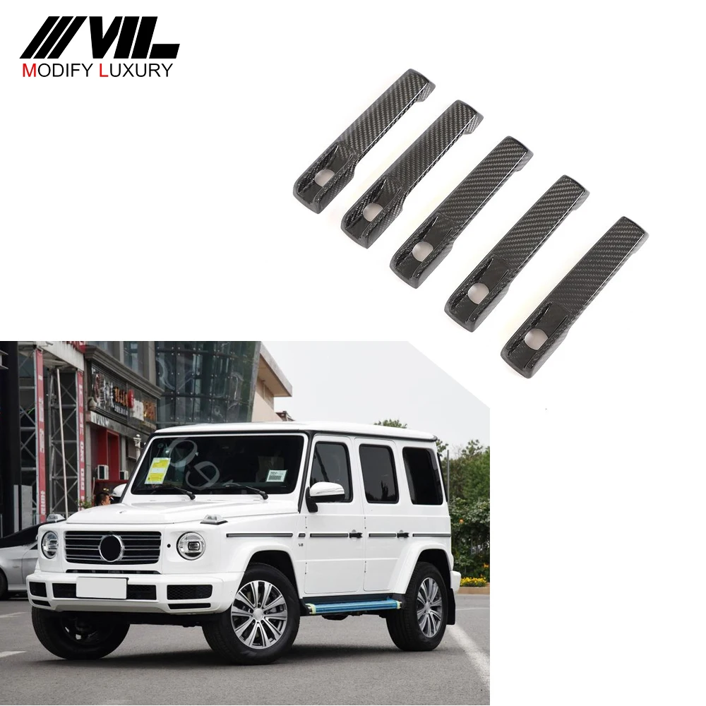 Modify Luxury G Class G500 G55 G63 G65 Dry Carbon Fiber Side Door Handle Covers For Mercedes Benz W464 W463 A G-Class Wagon G63