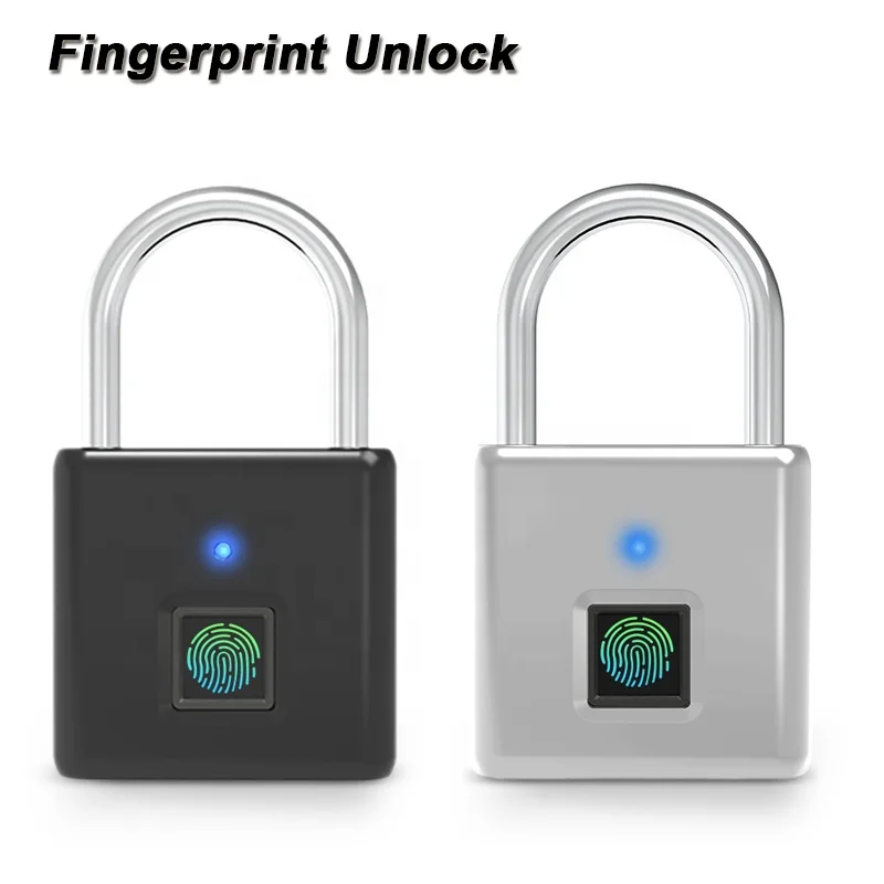 Tuya APP Keyless Waterproof Pad Locks Usb Small Electronic Nfc Fingerprint Smart Padlock with Finger Print Reader Key Alarm