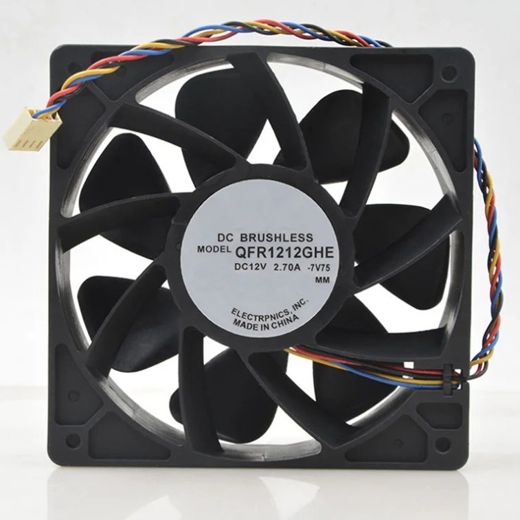 QFR1212GHE осевой охладитель потока 12V 2.7A E9 + T9 L3 ++ S9 S7 6000 об/мин 12 см передний и задний охлаждающий вентилятор