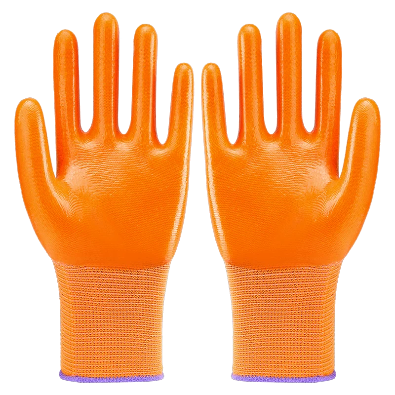 Coated Nitrile Latex Gloves Wool Lining EN388 Certified Protective Safety Gloves Construction Cleaning Food Knitted Structure 2