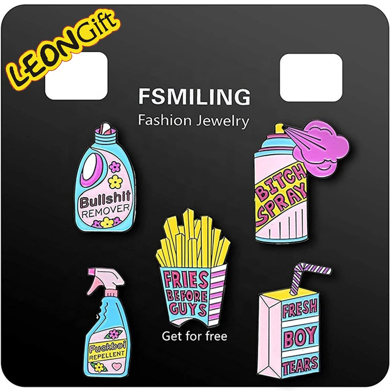 Leon Metal Gift anime custom soft hat cute metal badge cartoon backing card enamel pins