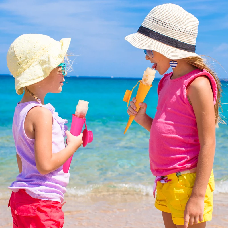 Customized Logo New Trending Product Round Circle Press Type Ice Cube Maker Soft Reusable Silicone Ice Cream Tools Popsicle Mold