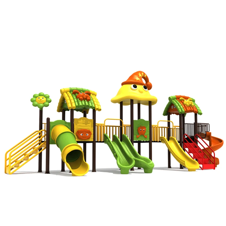 Color Kindergarten Playground Toys Children Plastic Play House With Slide big outdoor playground equipment for children