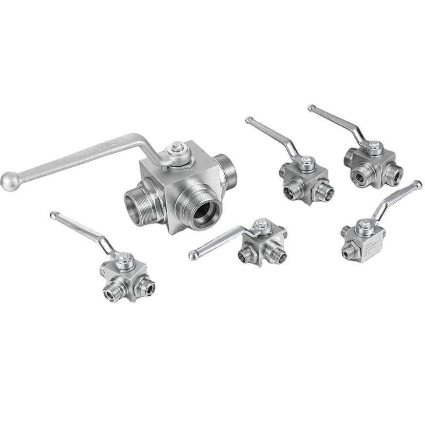 HOGE KHB/KHM/KHP/KHB3K/STU/STB High Pressure BSPP/NPT/SAE Hydraulic Ball Valve In Stainless Steel