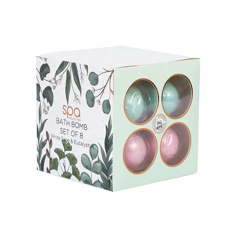 OEM festival gift boxes 8x70g colorful spa set bath fizzer set