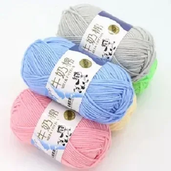 Dimuni Various Colors Soft Worsted hand knitting Baby Yarn 3ply 4ply 5ply 50g 100g milk cotton yarn for crochet