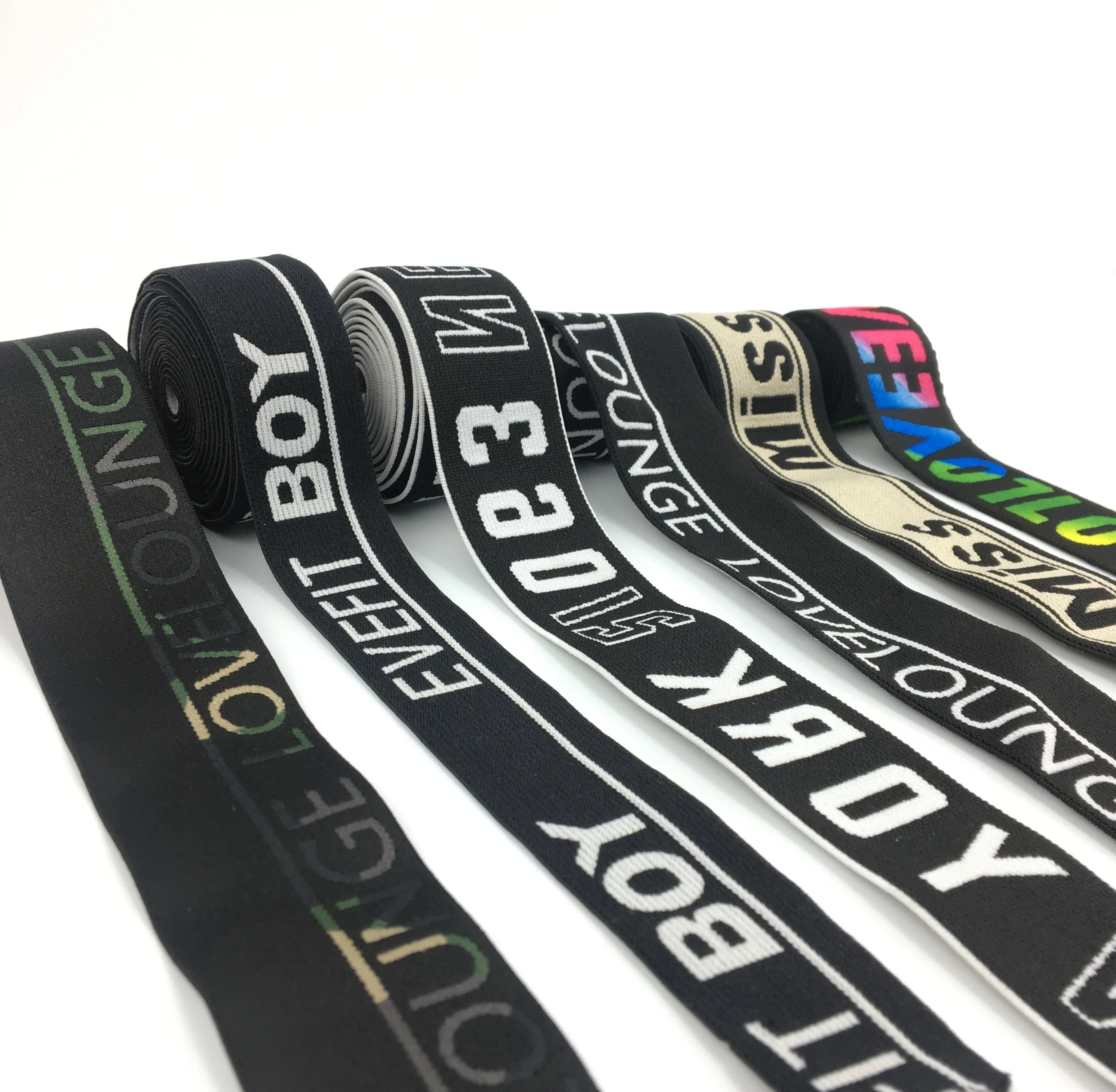 Multi-Colors 6Mm Flat Narrow Stripes Rubber Latex Thread Custom Knitted Elastic Bands For Clothing