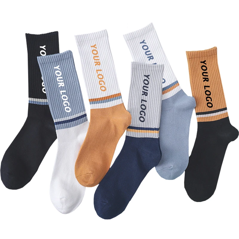 Socks Uron Custom Design Your Own Pattern Logo Crew Socks Customize Cotton Crew Socks Unisex  Made in China