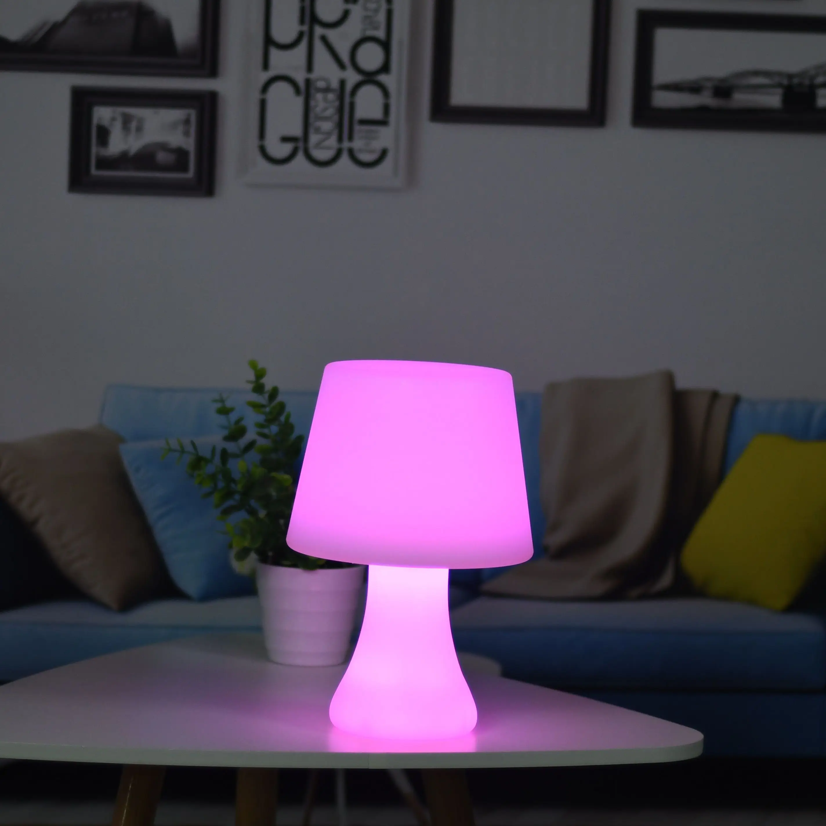 Led Restaurant Decorative Hotel Restaurant Multi Color Cordless BSCI PE Led Table Lamp