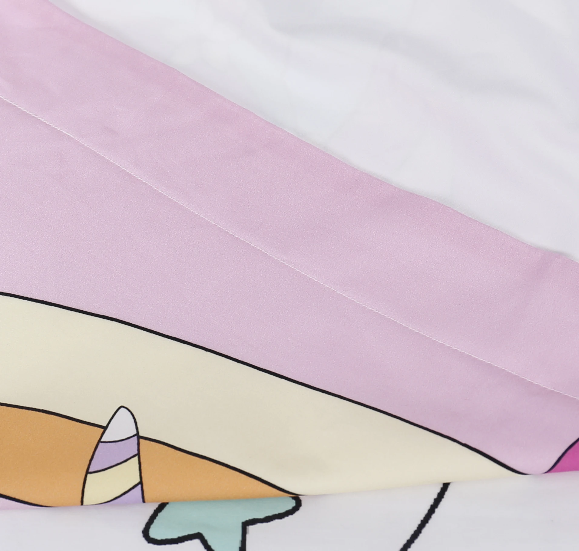 New Arrival kid unicorn cartoon bedding set 100% cotton custom four pcs set