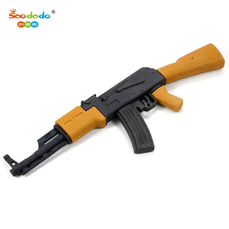 Soododo Wholesale Promotional Eraser Custom Logo Puzzle 3D Jumbo Gun Shaped Pencil Eraser