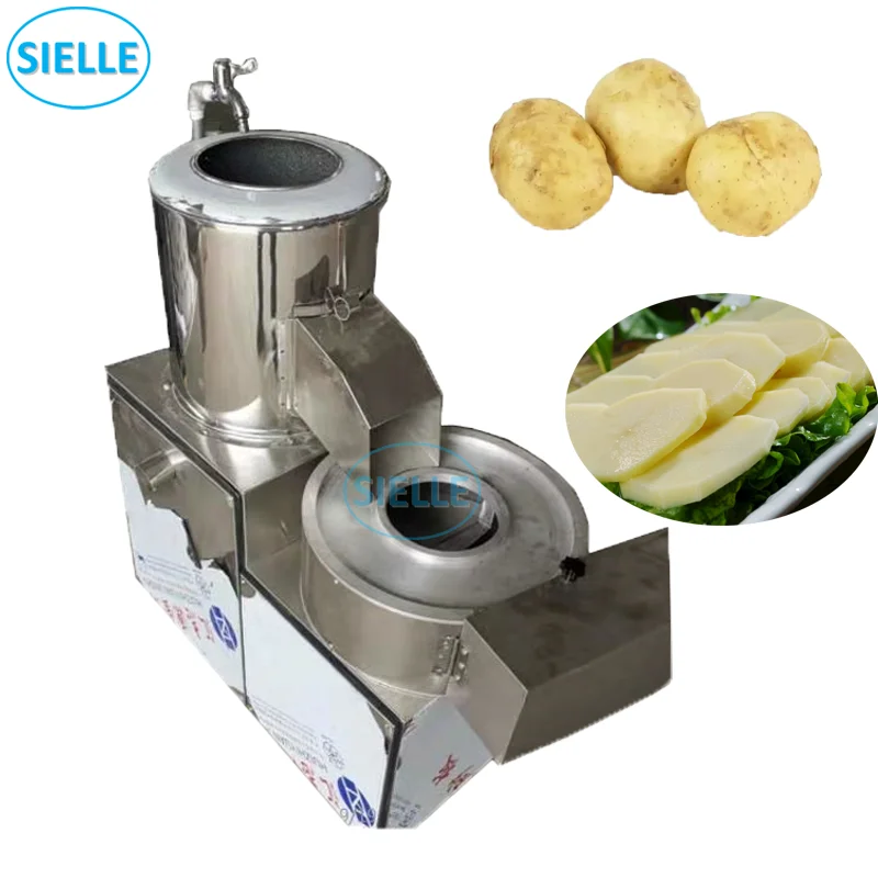 Stainless Potato Washing Peeling Cutting Slicing Making Machine Slice Potato Production Line