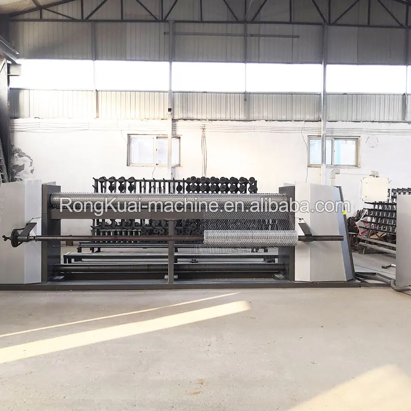 Rongkuai factory hexagonal gabion box wire mesh fence making machine line