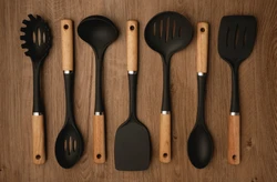 Wholesale Cooking Tools Non Stick Durable Nylon Kitchen Utensils Set 6pcs set with Wooden Handle