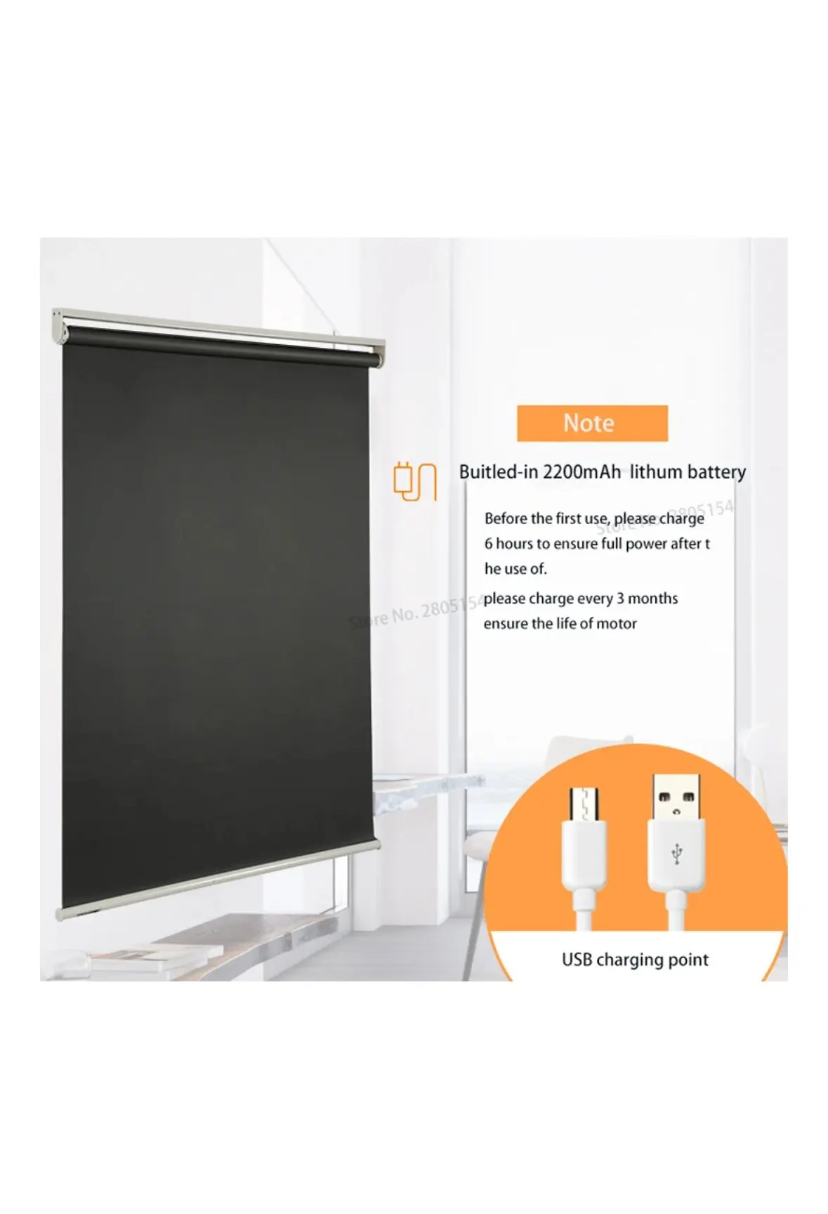 Original blind motor DM25LE buitled-in lithium battery Tubular motor Smart motorized blinds motor for shading curtain 433MHZ