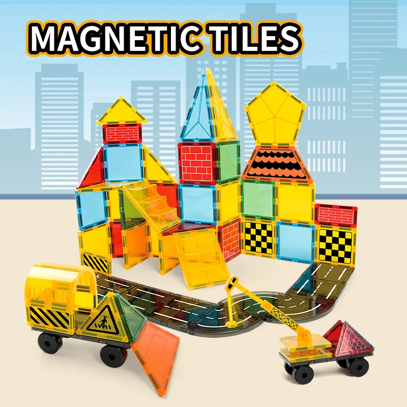 Wholesale Sets DIY Magnetic Brick Building Blocks Educational Magnetic Tiles Assembly Puzzle Toys for Children