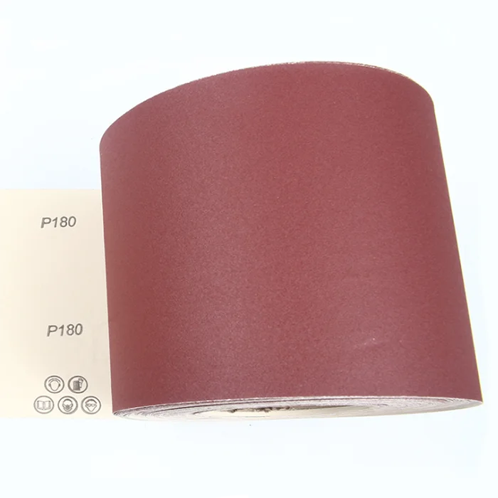 sand paper roll factory 100mmx50Meter Grit80 Grit40 Red aluminum oxide abrasive paper rolls E-wt Paper base rolls