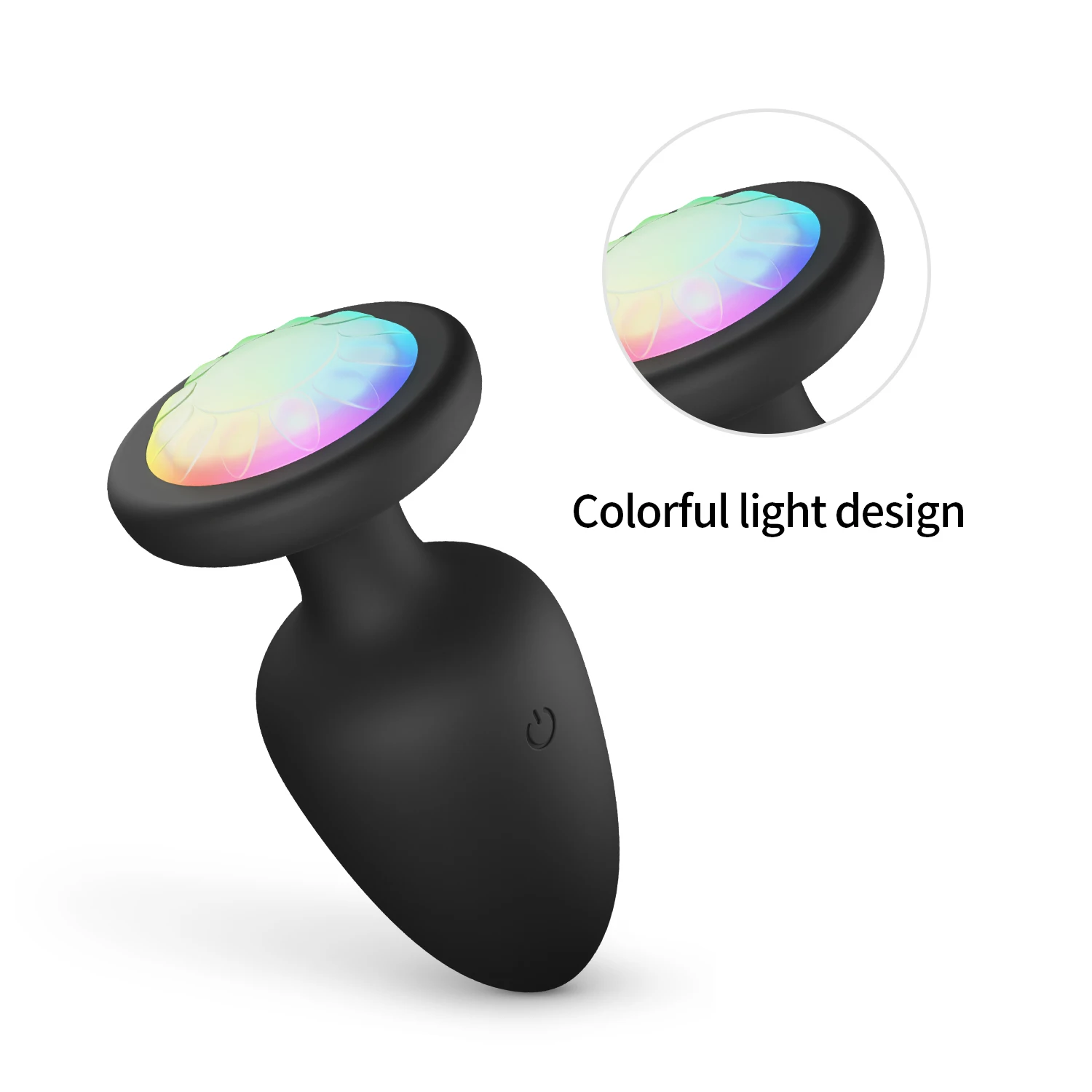 LED Light G-spot Anal Plug Silicone Anal Vibration Prostate Massager with Remote Control Adult Sex Toy for Men and Women Black