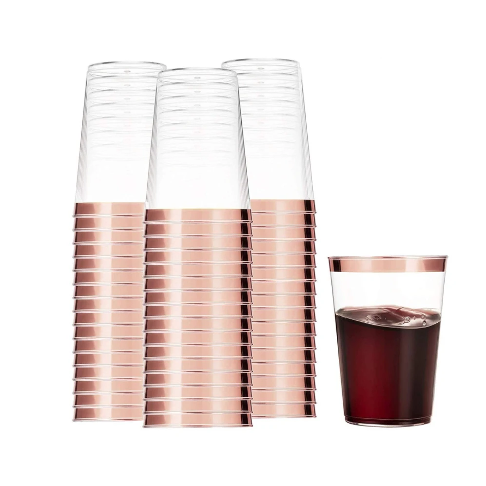 300 ml 10 oz Party rose gold disposable ps plastic drink cup water beer cup