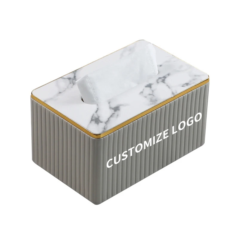 Коробка для салфеток с логотипом на заказ Мраморная прямоугольная гостиничная нордическая римская колонка роскошная Магнитная Нижняя салфетка из искусственной кожи коробка