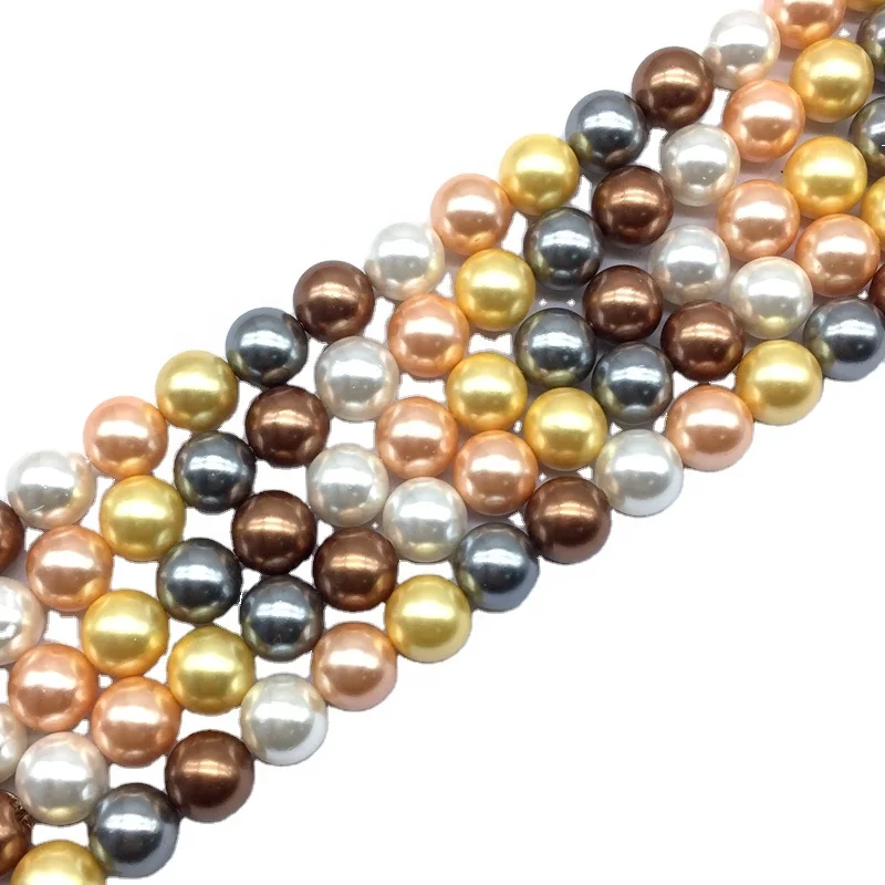 Natural Sea Shell Pearl Beads Mother of Pearl MOP Loose Round  Smooth 4 mm 6 mm 8 mm 10 mm fit For DIY Jewelry Making Supplies