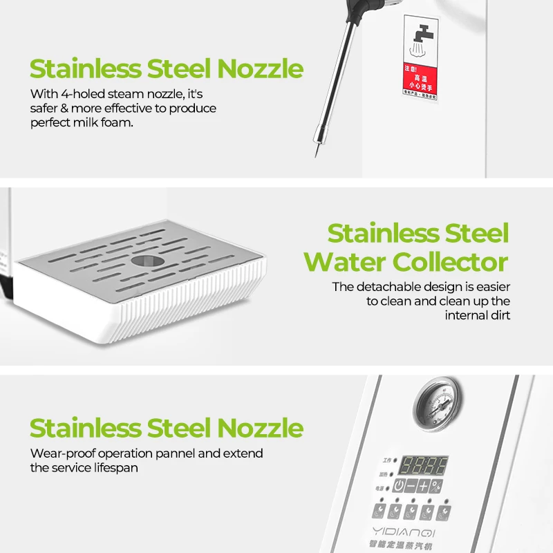 Commercial Milk Foam Machine milk froth machine Steam Water Boiling Machine Make Espresso Coffee 2000W Steam Coffee MakerMachine