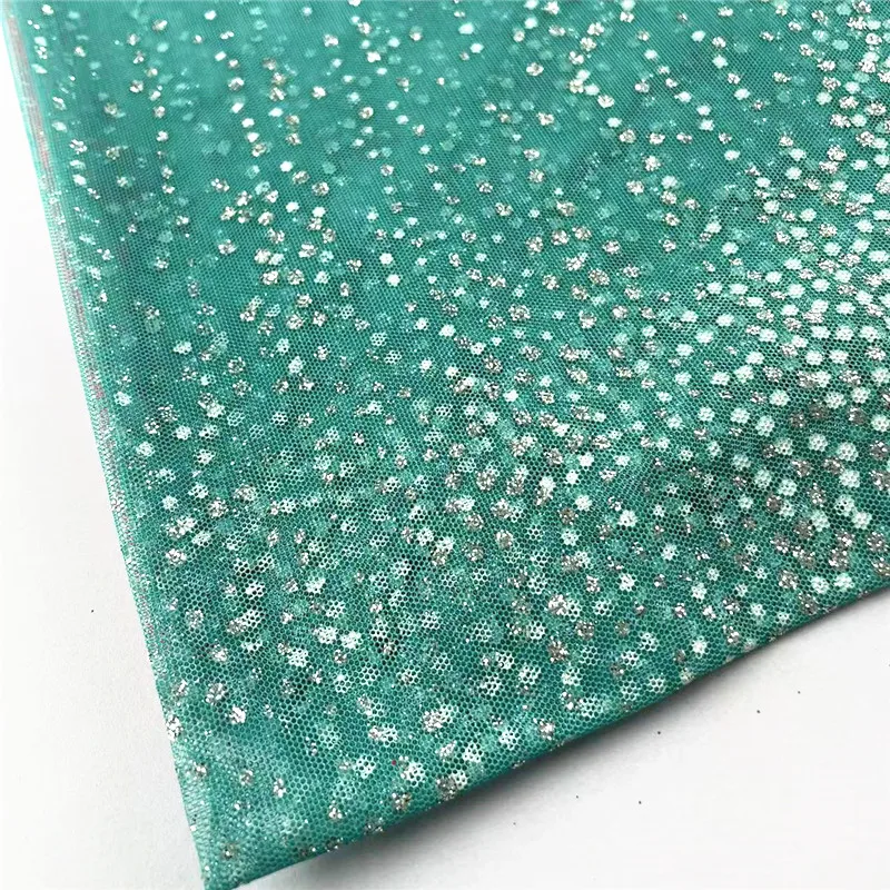 Pink And Green Shiny Mesh Glitter Metallic Fabric for Dress,Diy Wedding Apparel Sewing Tissue, Dancewear fabric Tulle Cloth